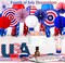 14pc Patriotic Paper Decor Set - Red, White & Blue Fans, Lanterns & Honeycomb Balls